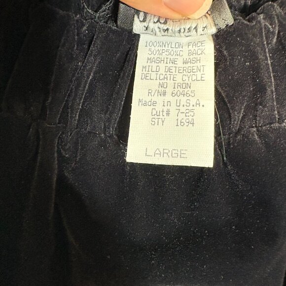 Vintage 90s Classic L Black Velvet Pullon Midi Skirt Goth Graveyard Ren Faire - Picture 5 of 7